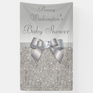 Banderoles Baby shower personnalisé d'arc de paillettes
