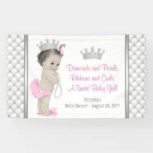 Banderoles Baby shower princesse Diamond Pearl