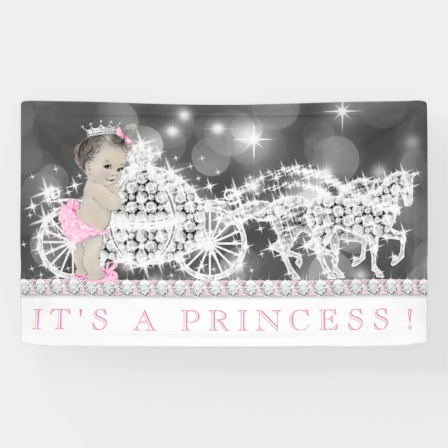 Banderoles Baby shower princesse rose (Horizontal)