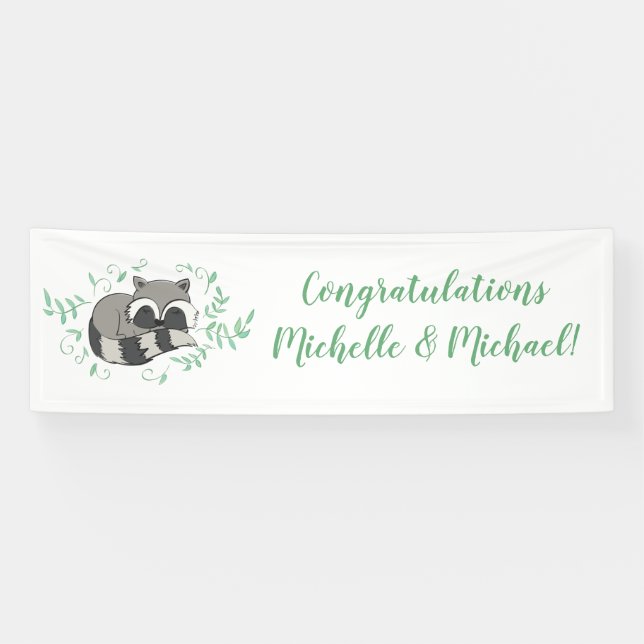 Banderoles Baby shower Raccoon (Horizontal)