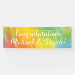 Banderoles Baby shower Rainbow Tie Dye