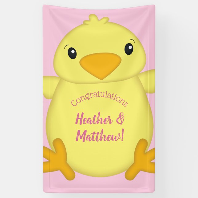 Banderoles Baby shower rose (Vertical)