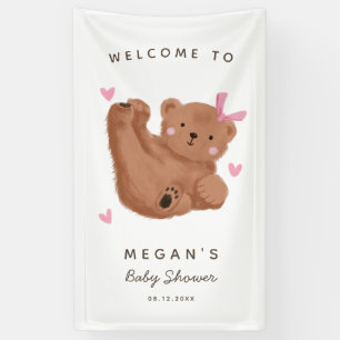 Banderoles Baby shower rose ours Cub Accueil