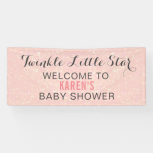 Banderoles Baby shower rose petit étoile Twinkle personnalis