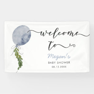 Banderoles Baby shower Russe Blue Balloon Bienvenue