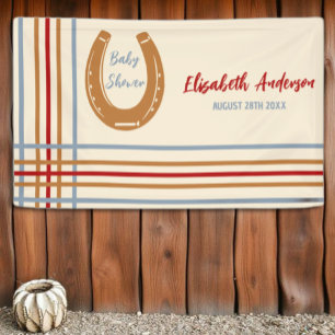 Banderoles Baby shower rustique Western Horseshoe