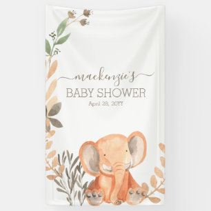Banderoles Baby shower Safari Elephant Aquarelle