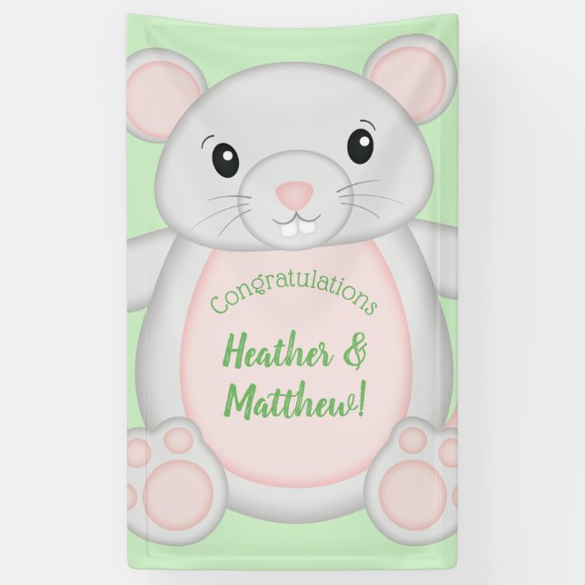 Banderoles Baby shower souris (Vertical)