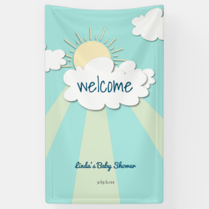 Banderoles Baby shower Sunshine moderne Bienvenue