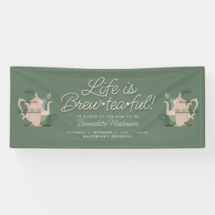 Banderoles Baby shower Tea Party Cute Minimaliste Chic Vert