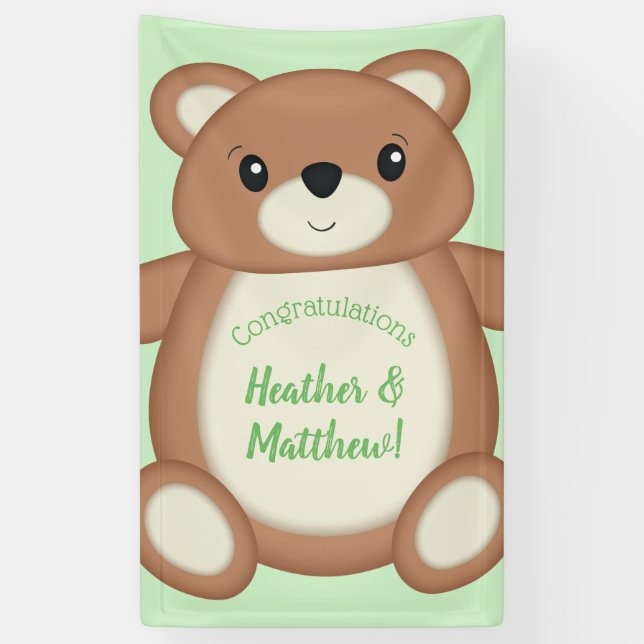 Banderoles Baby shower Teddy Bear (Vertical)