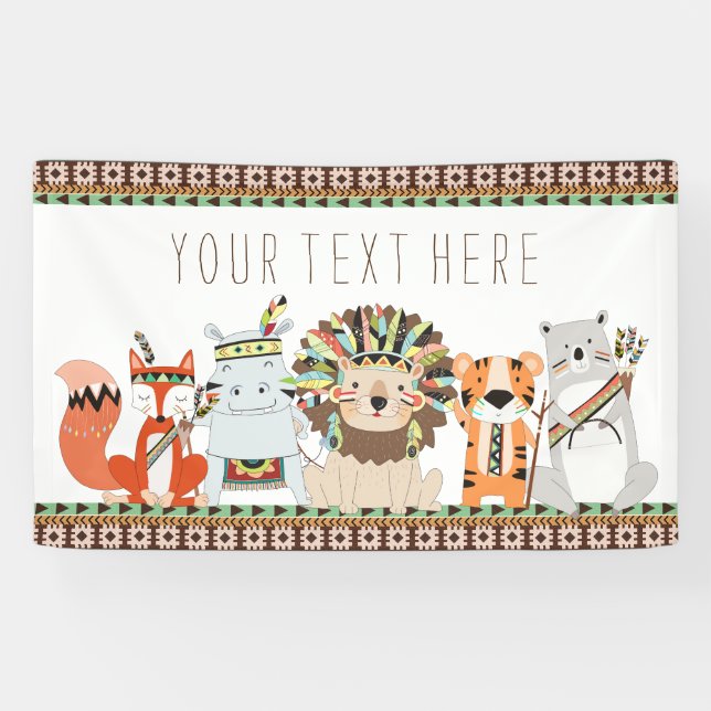 Banderoles Baby shower tribal (Horizontal)