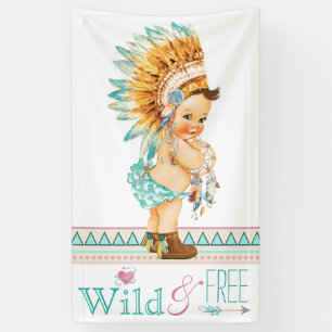 Banderoles Baby shower tribal des filles Boho