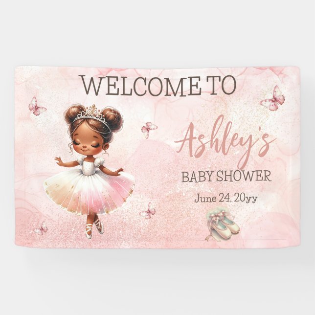 Banderoles Baby shower Tutu rose Ballerina (Horizontal)