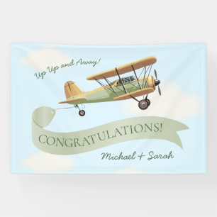 Banderoles Baby shower Vintage de l'avion