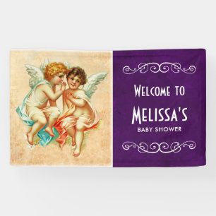 Banderoles Baby shower vintage Ephemera Angel Cherubs