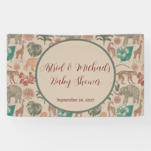 Banderoles Baby shower vintage Jungle Safari