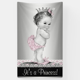 Banderoles Baby-Shower Vintage Princess
