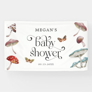 Banderoles Baby shower Whimsical Mushroom & Moth