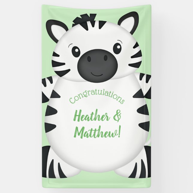 Banderoles Baby shower Zebra (Vertical)