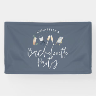 Banderoles Bachelorette à script de cocktail moderne à poutre