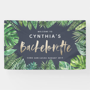 Banderoles Bachelorette en feuille de palme tropicale et en o