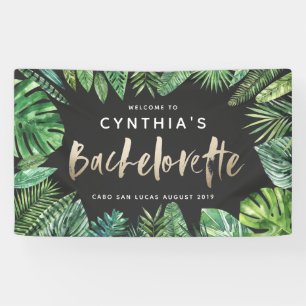 Banderoles Bachelorette en feuille de palme tropicale et en o