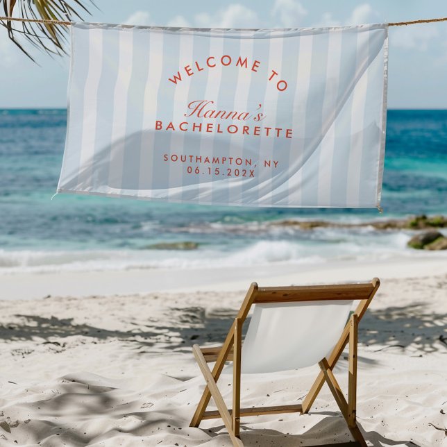 Banderoles Bachelorette moderne Vintage rouge et bleue (Retro Modern Vintage Red & Blue Bachelorette Banner)