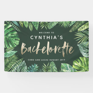 Banderoles Bachelorette tropical d'or de palmette et de