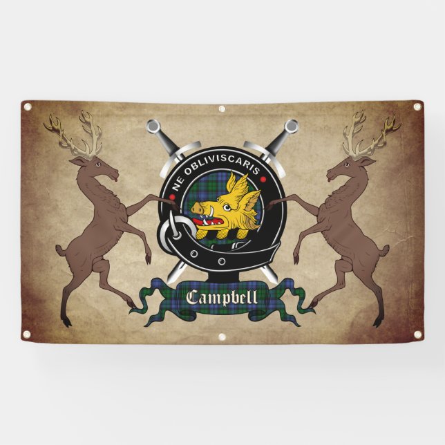 Banderoles Badge Campbell Clan 3x5 (Horizontal)