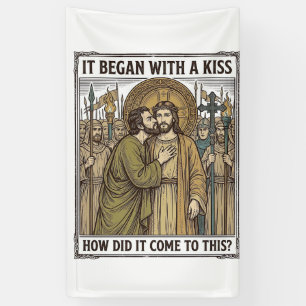 Banderoles Baiser de trahison biblique vintage