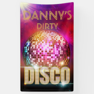 Banderoles Bal Disco Glitzy  Gold & Neon Colour Retro Party