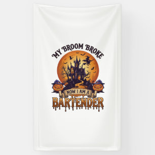 Banderoles Balai Cassa Barman Halloween Maison Hantée Sorci