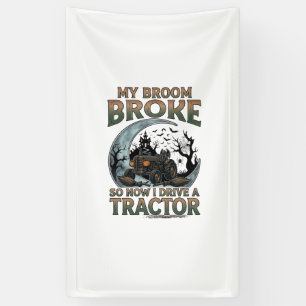Banderoles Balai Tracteur Cassé Citrouille Maison Hantée Lune