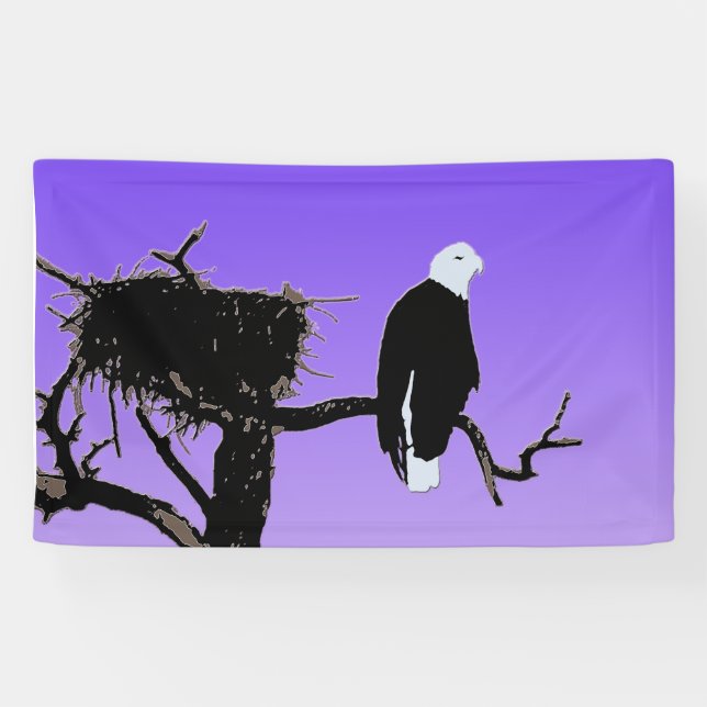 Banderoles Bald Eagle at Sunset - Art original de la faune (Horizontal)