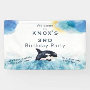 Banderoles Baleine d'un temps Orca fête d'anniversaire banniè