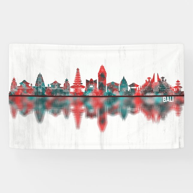 Banderoles Bali Indonésie Skyline (Horizontal)