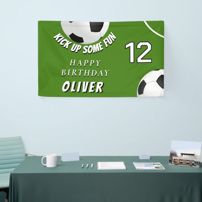 Banderoles Ballon de Football Herbe Sports Enfants Anniversai (Salon professionnel)