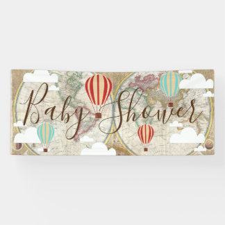 Banderoles Ballons à air chauds et baby shower vintage de