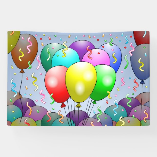 Banderoles Ballons & Confetti (Horizontal)
