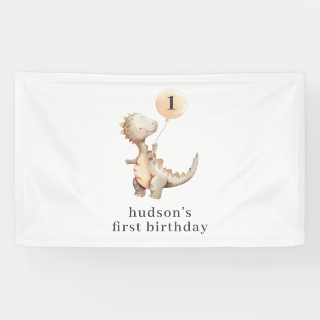 Banderoles Ballons d'anniversaire de Dinosaur (Horizontal)