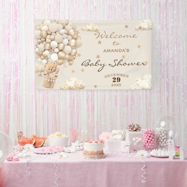 Banderoles Ballons d'ours Baby shower neutre Accueil moderne (Fête)