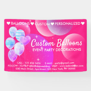 Banderoles Ballons Mariage d'accueil Pink Event Planner