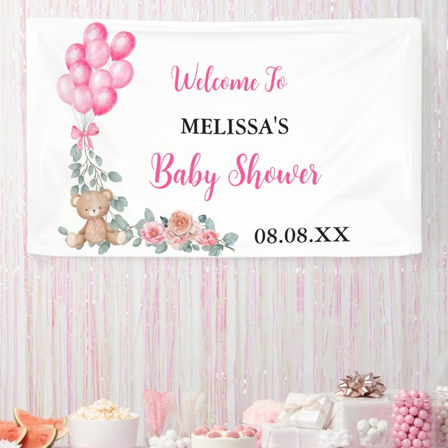 Banderoles Balloon rose doux Baby shower Eucalyptus (Créateur téléchargé)