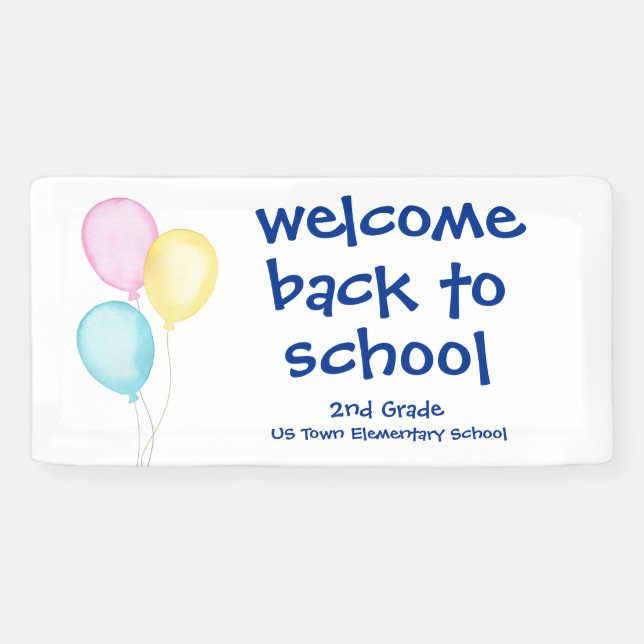 Banderoles Balloons Welcome Back to School  (Horizontal)