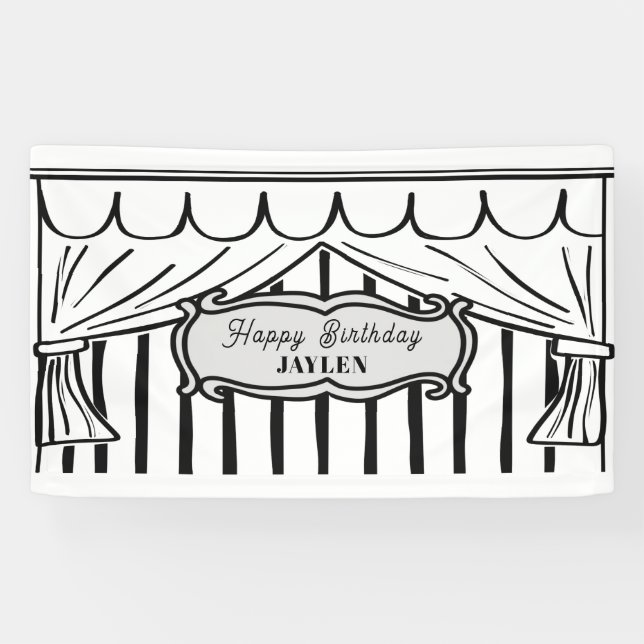 Banderoles Bande dessinée de la fête d'anniversaire 2D (Horizontal)