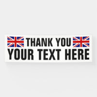 Bandeau de Merci personnalisé avec drapeaux anglai