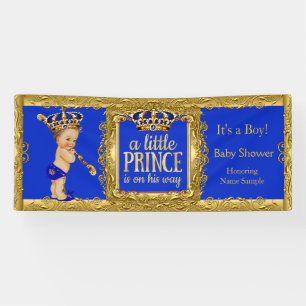 Banderoles Banner Prince est en route Blue Gold Brunette Boy
