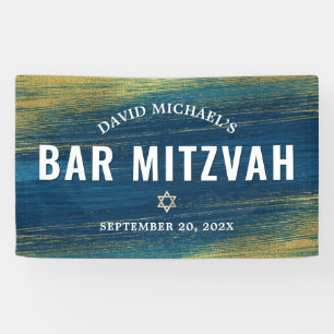 Banderoles Bar Mitzvah Gold Turquoise Bold Modern Typographie