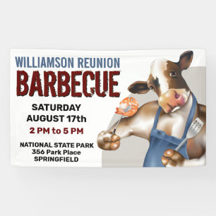 Banderoles Barbecue Cuisine Vache Grillant crevettes